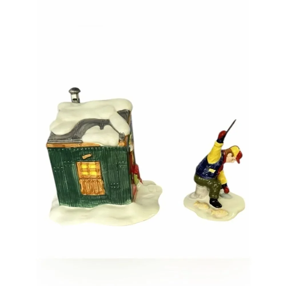 Dept 56 Snow Village Fresh Frozen Fish #5163-2 Retired 1990 Set of 2 Vintage EXC